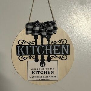 Rustic Black and White Kitchen Wall Sign